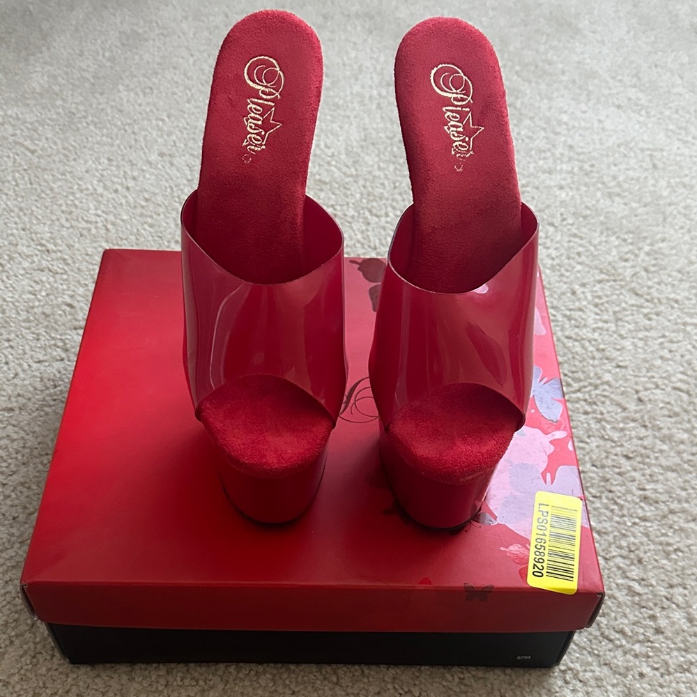 Pleaser Red Platform Women's Shoes